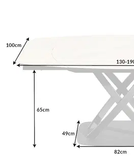 Jídelní stoly LuxD Roztahovací jídelní stůl Rafiqa 130-190 cm bílý