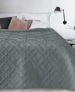 Jednobarevné přehozy na postel Moderní přehoz se vzorem v tmavě šedé barvě