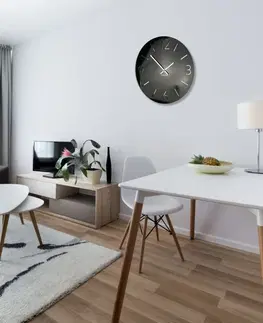 Nástěnné hodiny Luxusní nástěnné hodiny do obývacího pokoje v černé barvě