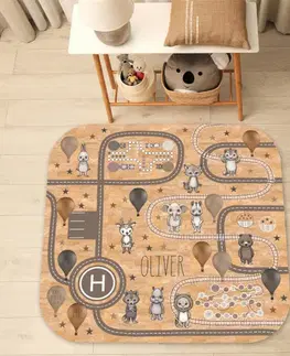 Korkové koberce Dětský koberec cesta a hry - Skandinávská zvířátka