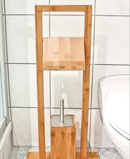 Koupelnové doplňky Tutumi Stojan na toaletní papír a WC kartáč bambus