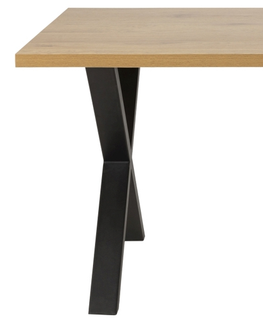 Jídelní stoly Dkton Jídelní stůl Niki 160 cm divoký dub X nohy