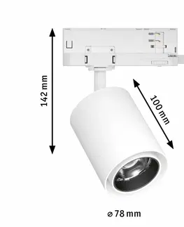 Svítidla pro Paulmann 3fázové kolejnice PAULMANN ProRail3 LED lištový spot Kratos 50° 25W 3000K 230V bílá