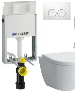 WC sedátka Geberit KOMBIFIX Basic tlačítko DELTA 21 Bílé WC LAUFEN PRO + SEDÁTKO 110.100.00.1 21BI LP3