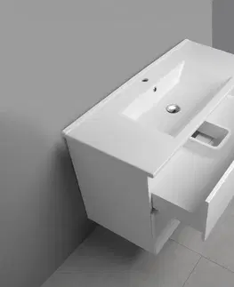 Koupelnový nábytek AQUALINE VEGA umyvadlová skříňka 97x60x43,6cm, 2x zásuvka, bílá VG103