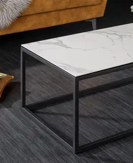 Designové a luxusní konferenční stolky Estila Moderní konferenční stolek Collabor s mramorovým efektem 100cm