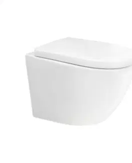 Koupelna MEREO WC závěsné kapotované, Smart Flush RIMLESS, 495x360x370, keramické, vč. sedátka CSS115SN VSD82T2