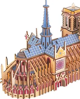3D puzzle Woodcraft construction kit Dřevěné 3D puzzle Katedrála Notre-Dame