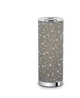 LED stolní lampy BRILONER LED stolní lampa s hvězdným nebem, pr. 13 cm, 5 W, šedá-chrom BRILO 7334-014