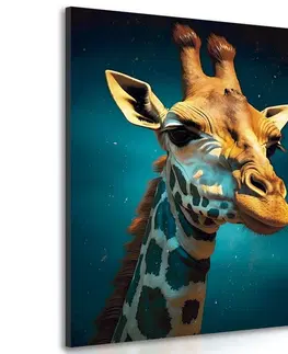 Obrazy vládci živočišné říše Obraz modro-zlatá žirafa