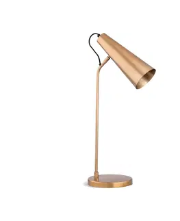 Luxusní a designové stolní lampy Estila Designová stolní lampa Amira ve zlatém provedení s konstrukcí z kovu 70cm