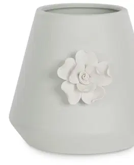 Dekorativní vázy AmeliaHome Keramická váza Lusitiono šedá, velikost 13x13x12