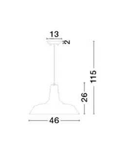 Moderní závěsná svítidla Nova Luce Stylové závěsné svítidlo Osteria ve třech barevných provedeních - 1 x 60 W, pr. 460 mm, černá NV 420201