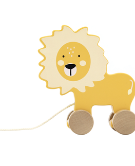 Hračky TRYCO - Dřevěný tahací lvíček na šňůře