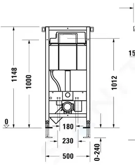 Záchody DURAVIT DuraSystem Předstěnová instalace Standard pro závěsné WC, 115 cm, pro SensoWash WD1011000000