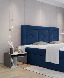 BOXSPRING postele Artelta Čalouněná manželská postel IDRIS | 180 x 200 cm Farebné prevedenie IDRIS: Monolith 77