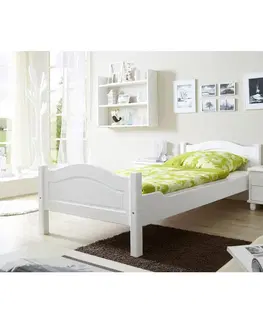 Jednolůžkové postele Postel Rita Masiv Bílá 100x200 Cm