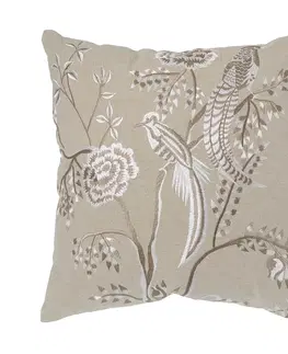 Dekorační polštáře Béžový polštář s vyšívanými květy Avis - 50*50 cm Light & Living P840135