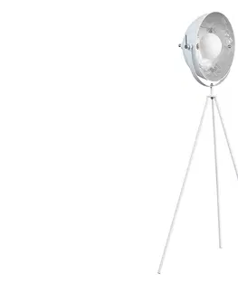 Svítidla LuxD 25957 Designová stojanová lampa Atelier 145 cm bílo-stříbrná