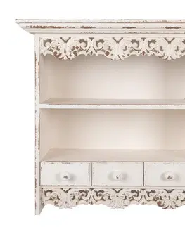 Regály a poličky Béžová nástěnná dřevěná skříňka s ornamenty Gilli - 56*23*58 cm Clayre & Eef 5H0660