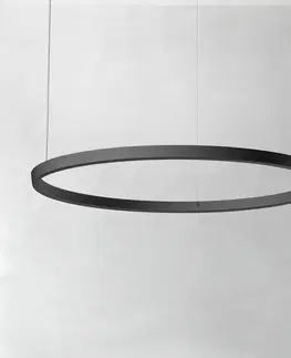 Závěsná světla Luceplan Luceplan Compendium Circle 110cm, černá