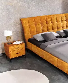 Designové postele LuxD Designová postel Bailey 160 x 200 cm hořčičný samet
