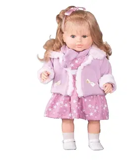 Hračky panenky BERBESA - Luxusní mluvící dětská panenka-holčička Kristýna 52cm
