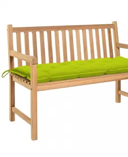 Zahradní lavice Zahradní lavice s poduškou 120 cm Dekorhome Zelená