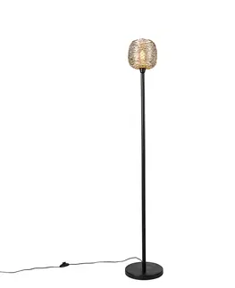 Stojaci lampy Designová stojací lampa černá se zlatou 20 cm - Sarella