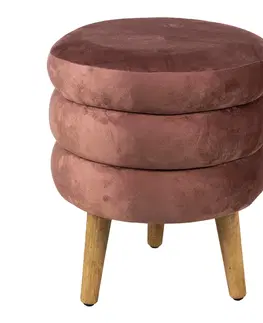 Stoličky Růžová stolička na dřevěných nožkách Oimmo - Ø 38*44 cm Clayre & Eef 64961P