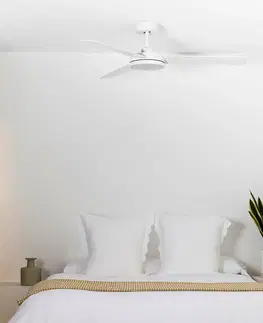 Stropní ventilátory se světlem FARO BARCELONA Stropní ventilátor Barth LED s osvětlením, bílý