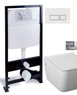 WC sedátka PRIM předstěnový instalační systém s bílým  tlačítkem  20/0042 + WC JIKA PURE + SEDÁTKO DURAPLAST PRIM_20/0026 42 PU1