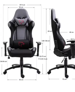 Kancelářské židle Ak furniture Herní křeslo F4G FG38/F černé/šedé