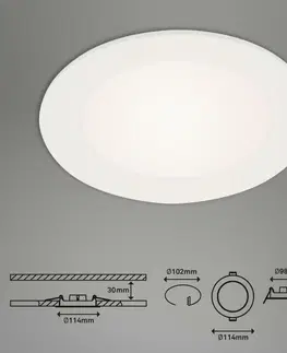 Bodovky do podhledu na 230V BRILONER LED vestavné svítidlo, pr. 11,4 cm, 6 W, bílé BRI 7145-416