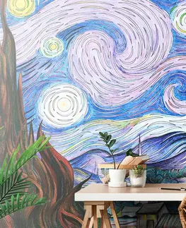 Tapety s imitací maleb Tapeta Hvězdná noc - Vincent van Gogh