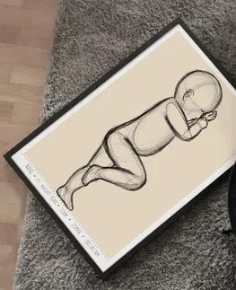 Obrazy do dětského pokoje Obraz k narození miminka ve skutečné velikosti - 60x40cm