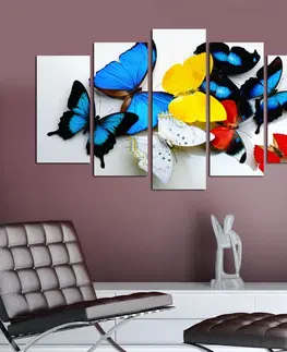 Obrazy Hanah Home Vícedílný obraz Motýli 110x60 cm