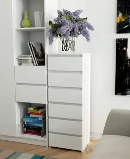 Komody Ak furniture Komoda se zásuvkami CL6 40 x 109 cm bílá