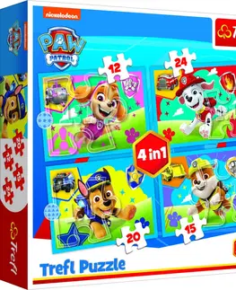 Hračky puzzle TREFL - Puzzle 4v1 - Štěňátka v běhu / Viacom PAW Patrol