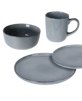 Sady nádobí Kameninová jídelní sada Manhattan 16 ks, šedá