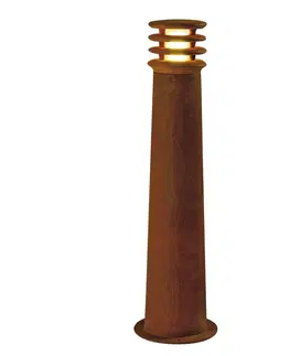 Stojací svítidla SLV BIG WHITE RUSTY 70, venkovní stojací lampa, TC-DSE, IP55, kulatá, rezavé železo, pr./V 19/70 cm, max. 11 W 229021