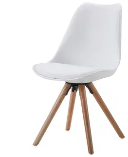 Židle do jídelny Jídelní Židle Lilly S Dřevěnýma Nohama, Bílá