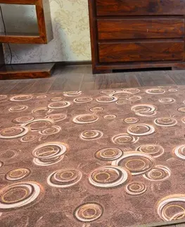 Koberce a koberečky Dywany Lusczow Kusový koberec DROPS Bubbles hnědý, velikost 100x400