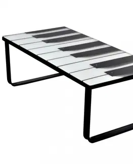 Skleněné Konferenční stolek s potiskem sklo / kov Dekorhome Město