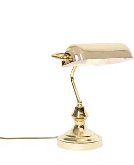 Stolni lampy Klasická stolní lampa/lampa notářská mosaz - Banker