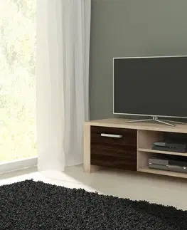 TV stolky ArtCross TV stolek ORION Barva: Bílá / černý lesk