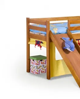 Dětské pokoje Dětská patrová postel se skluzavkou Neo Plus olše Halmar Olše