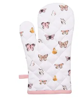 Chňapky Bavlněná chňapka rukavice s motýlky Butterfly Paradise - 18*30 cm Clayre & Eef BPD44