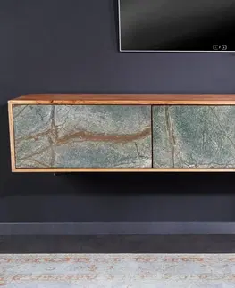 TV stolky LuxD Designový závěsný TV stolek Quillon 160 cm přírodní kámen