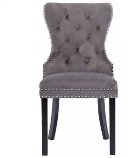 Židle Jídelní židle 2 ks samet / kaučukovník Dekorhome Vínová